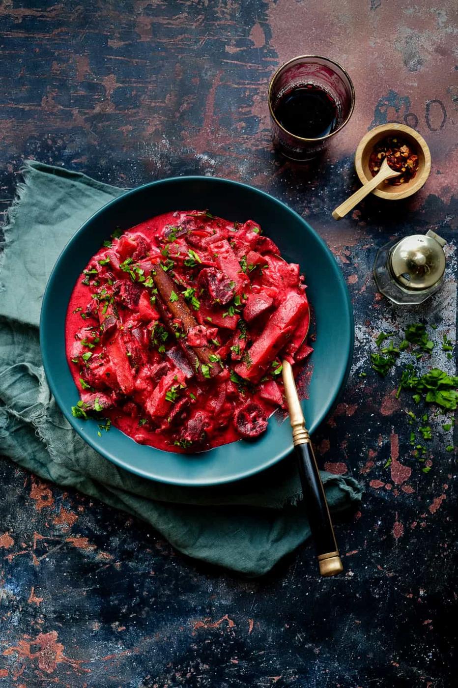 bowl of beetroot curry