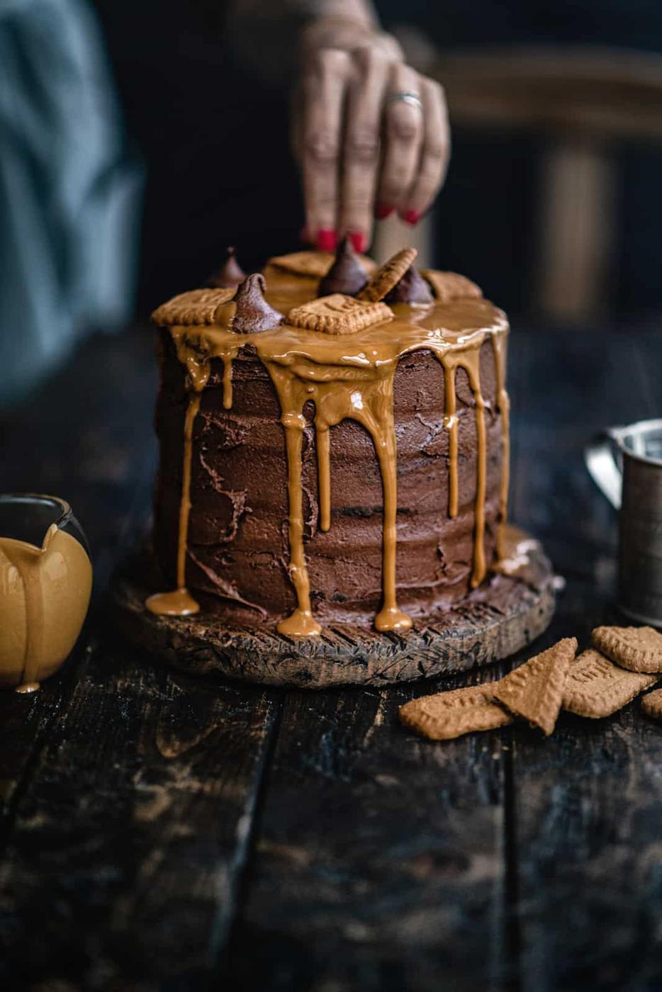 Biscoff chocolate layer cake