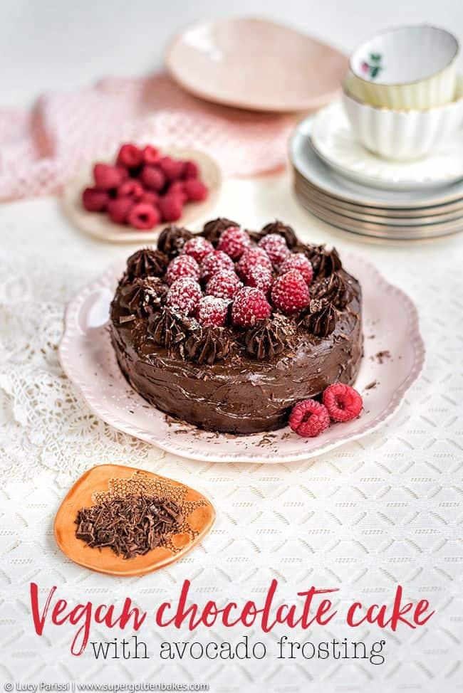 Super-fudgy Vegan Chocolate Cake with Avocado Frosting