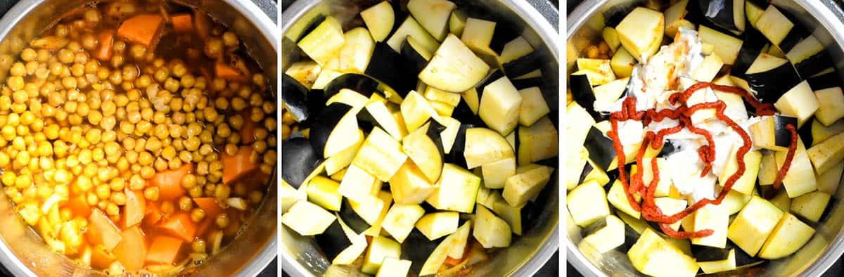 Vegan curry in an Instant Pot collage