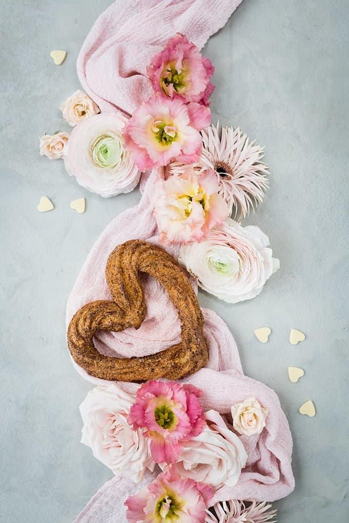Vegan heart-shaped churros