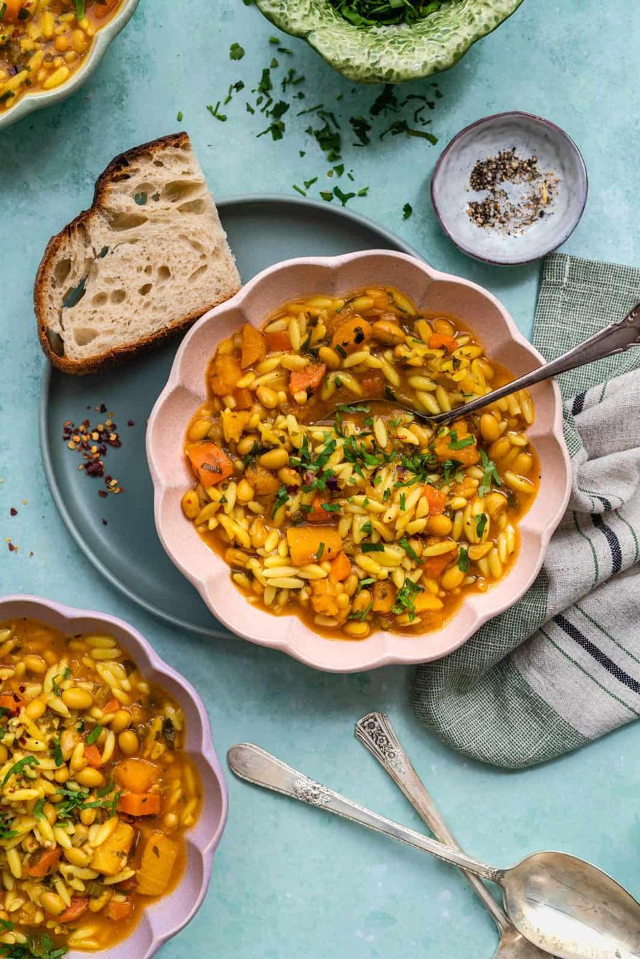 Lemon Chickpea Orzo Soup