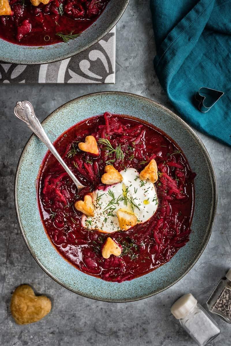 Vegetarian Beetroot Soup (Borscht)