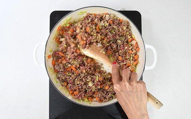 browning ground meat in a skillet