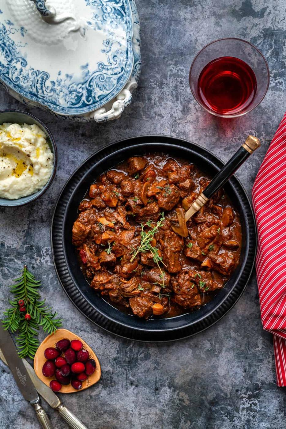 Bowl of crockpot venison stew