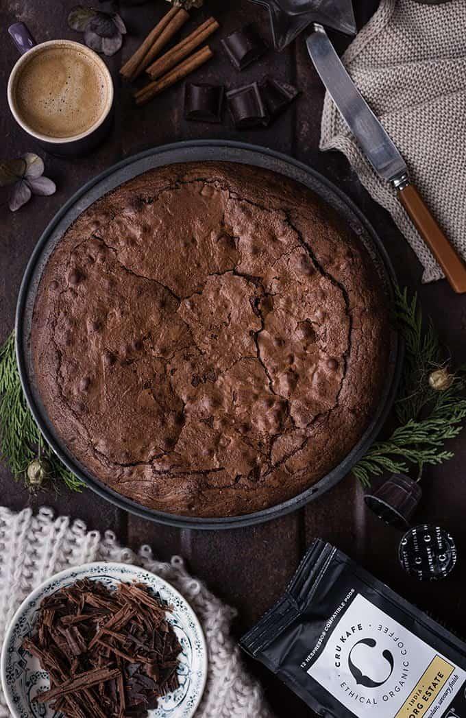 Intensely chocolatey brownies with cofee and Kahlua spiked whipped cream topping #brownies #coffee